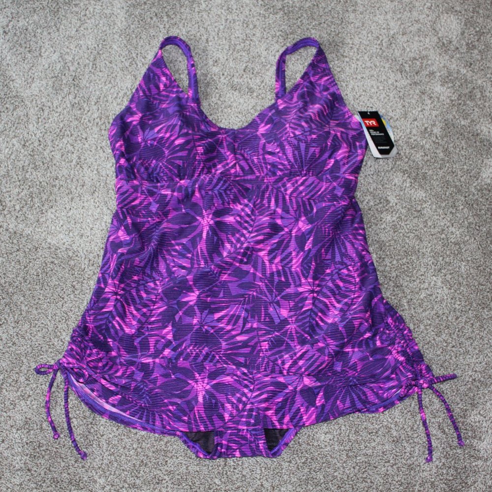 TYR Monaco Purple One-Piece Swimsuit NWT